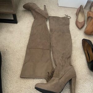 Women's Tan Suede Over-the-Knee Boots